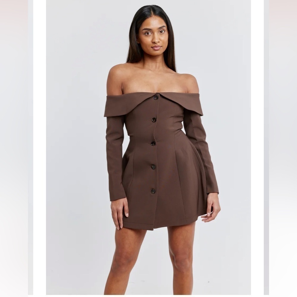 Odd Muse NWT The Ultimate Muse Button Up Mini Jacket Dress Brown Size XXL - Picture 2 of 11